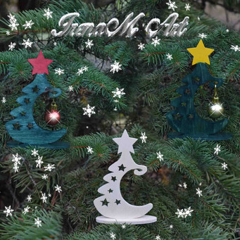 Ръчно изработени изделия от дърво Коледа и Нова година  Ръчно изработени сувенири от дърво Сувенир Елха със звездички 